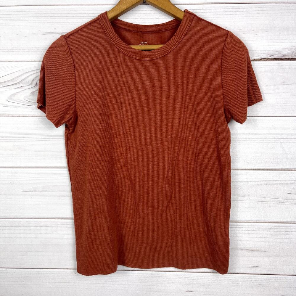Aerie Real Soft Babydoll Tee Size XS Rust‎ Orange